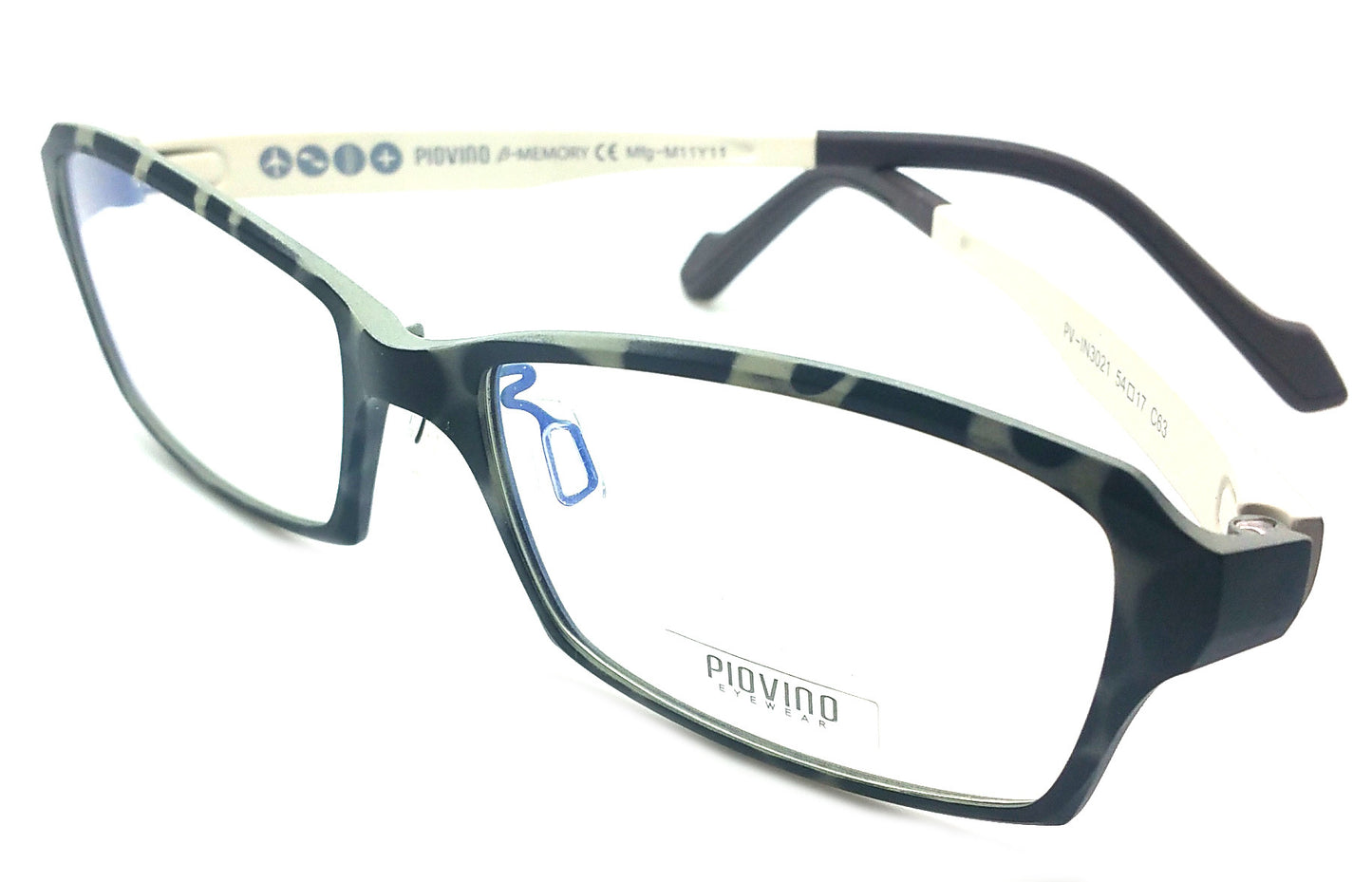 Prescription Eyeglasses Frame Super Light, Flexible, Ultem Piovino 3021 C63